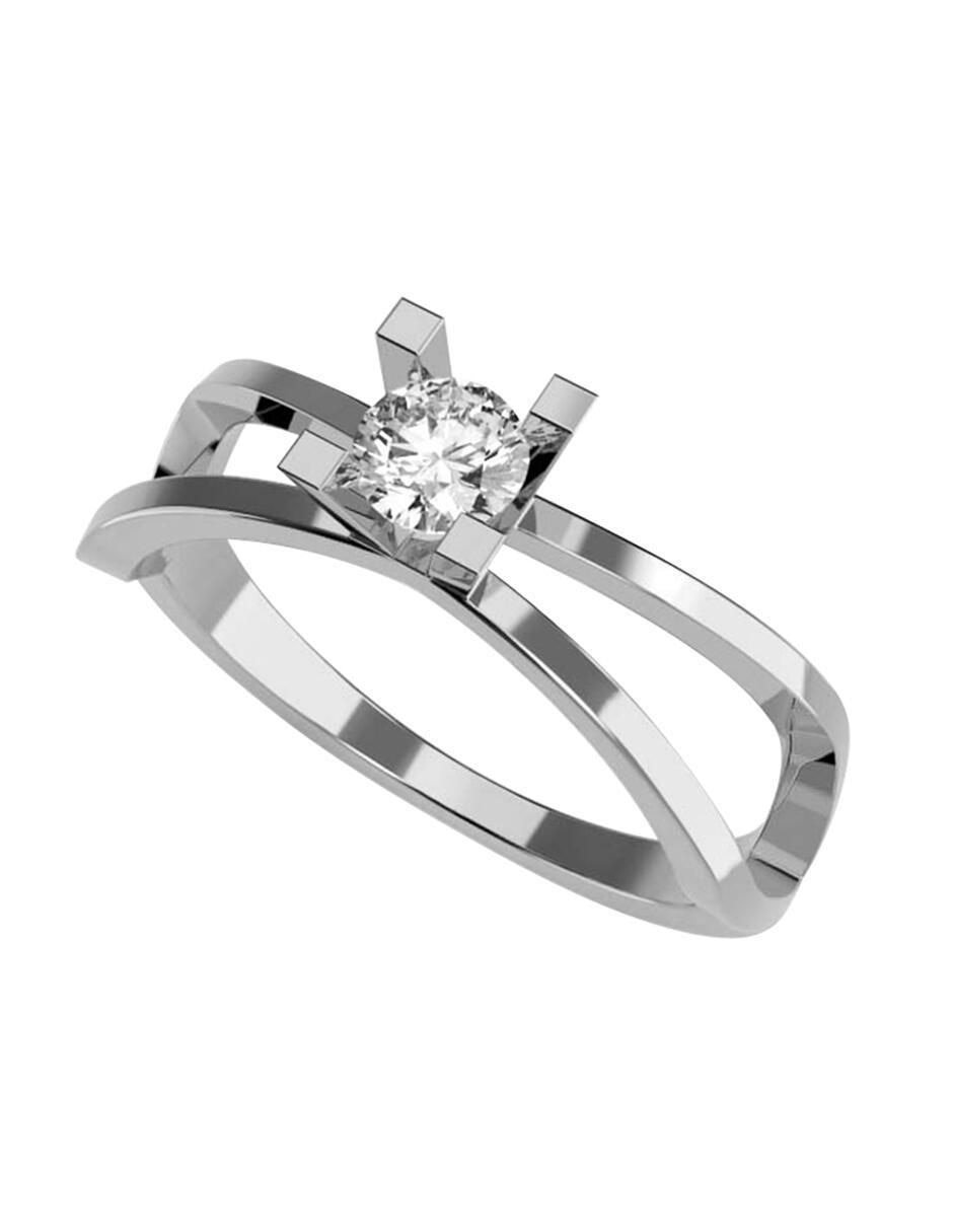 Anillo de compromiso de oro 10 k zirconia cúbica 1