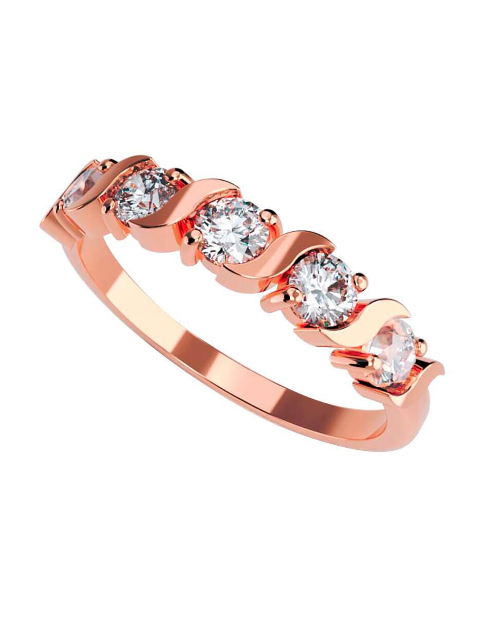 Anillo de compromiso de oro 10 k zirconia cúbica 1
