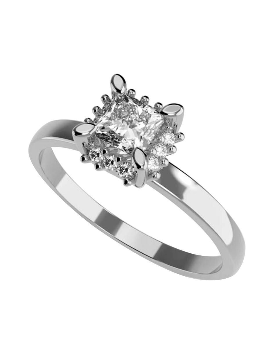 Anillo de compromiso de oro 10 k zirconia cúbica 1