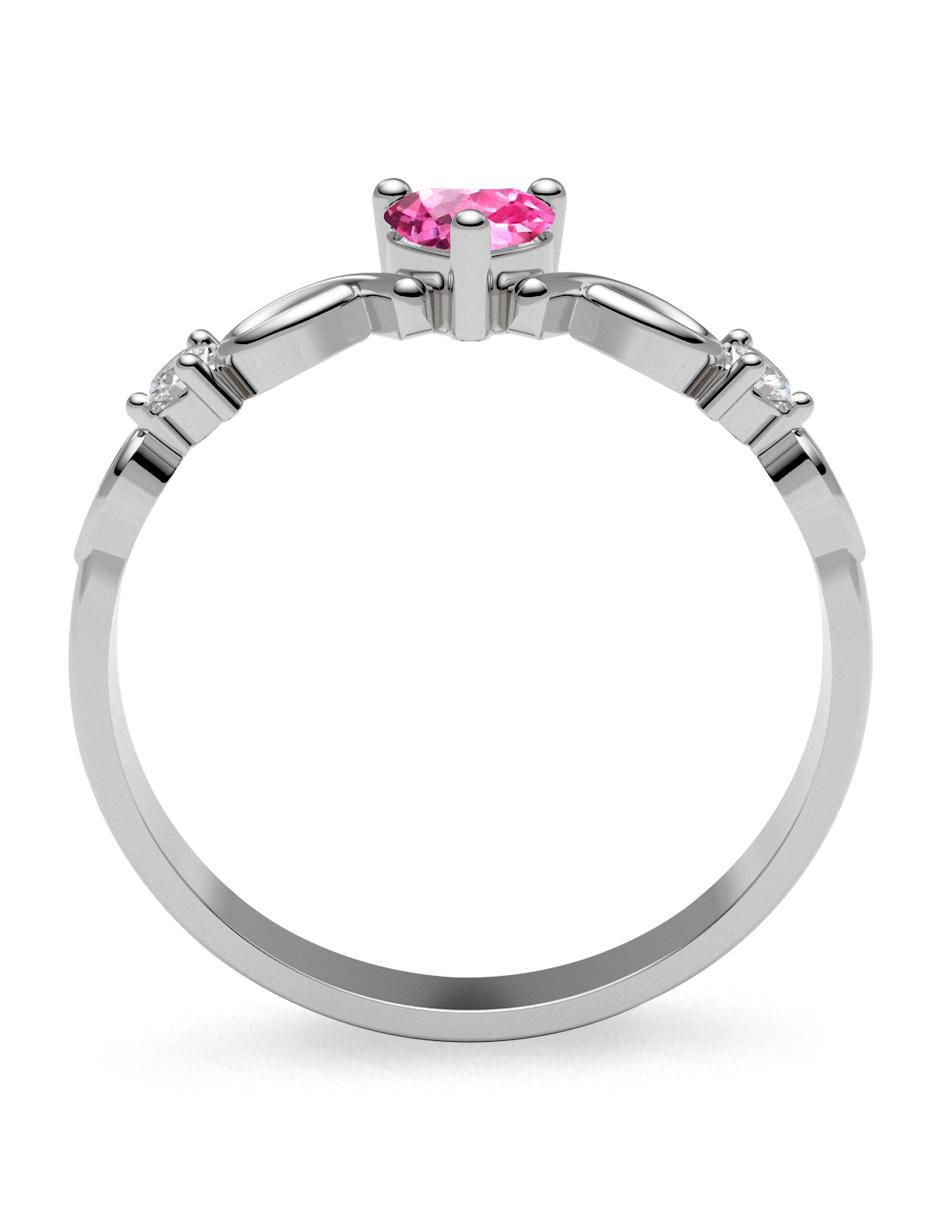Anillo de compromiso de oro 14 k zafiro 3