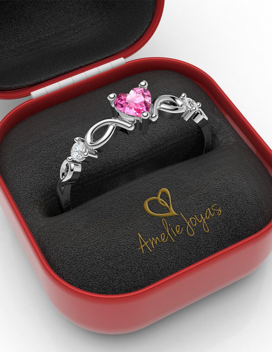 Anillo de compromiso de oro 14 k zafiro 4