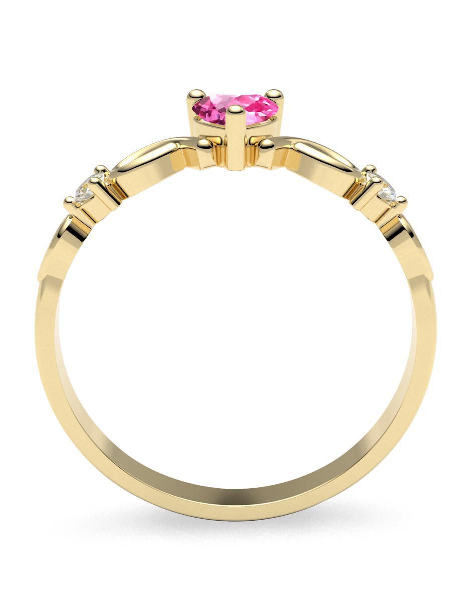 Anillo de compromiso "de" oro 14 k amelie joyas zafiro