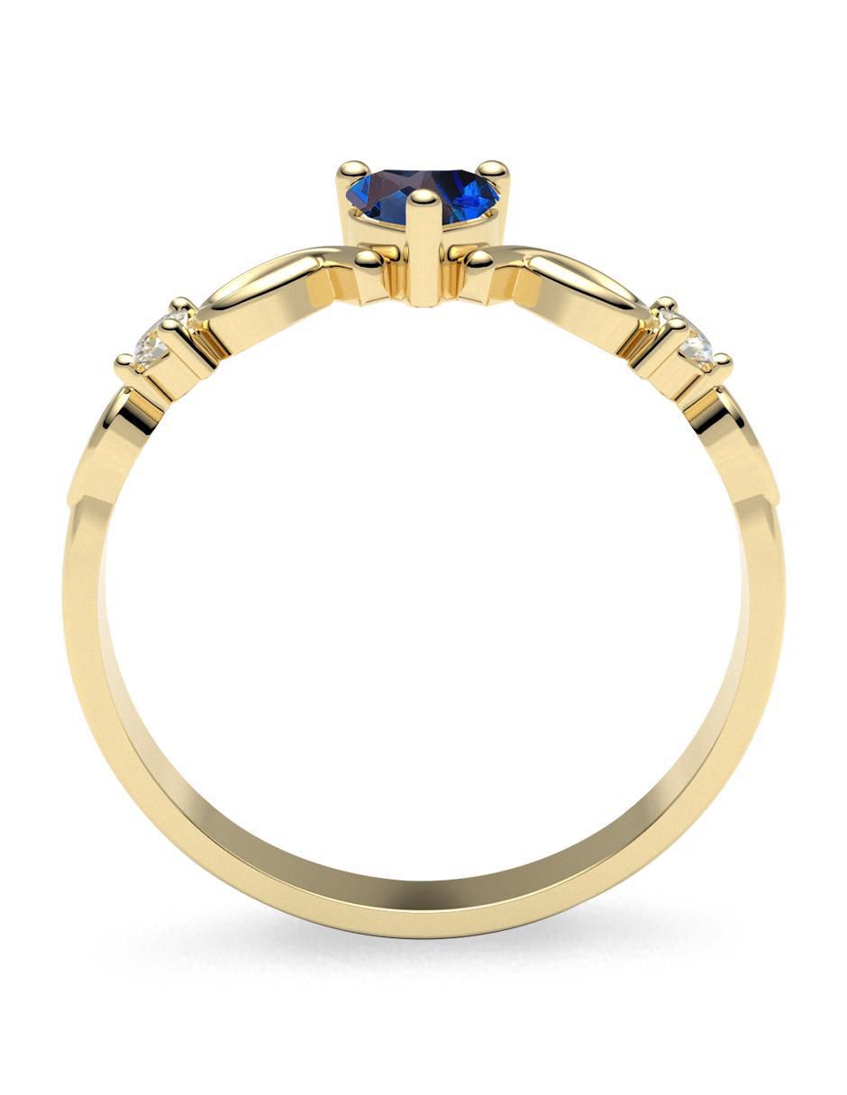 Anillo de compromiso "de" oro 14 k amelie joyas zafiro