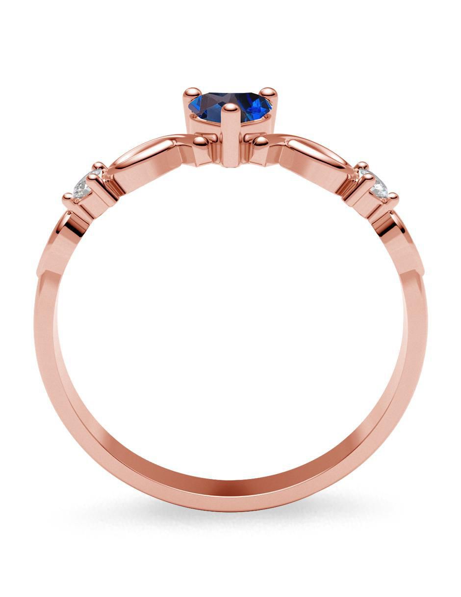 Anillo de compromiso de oro 14 k zafiro 3