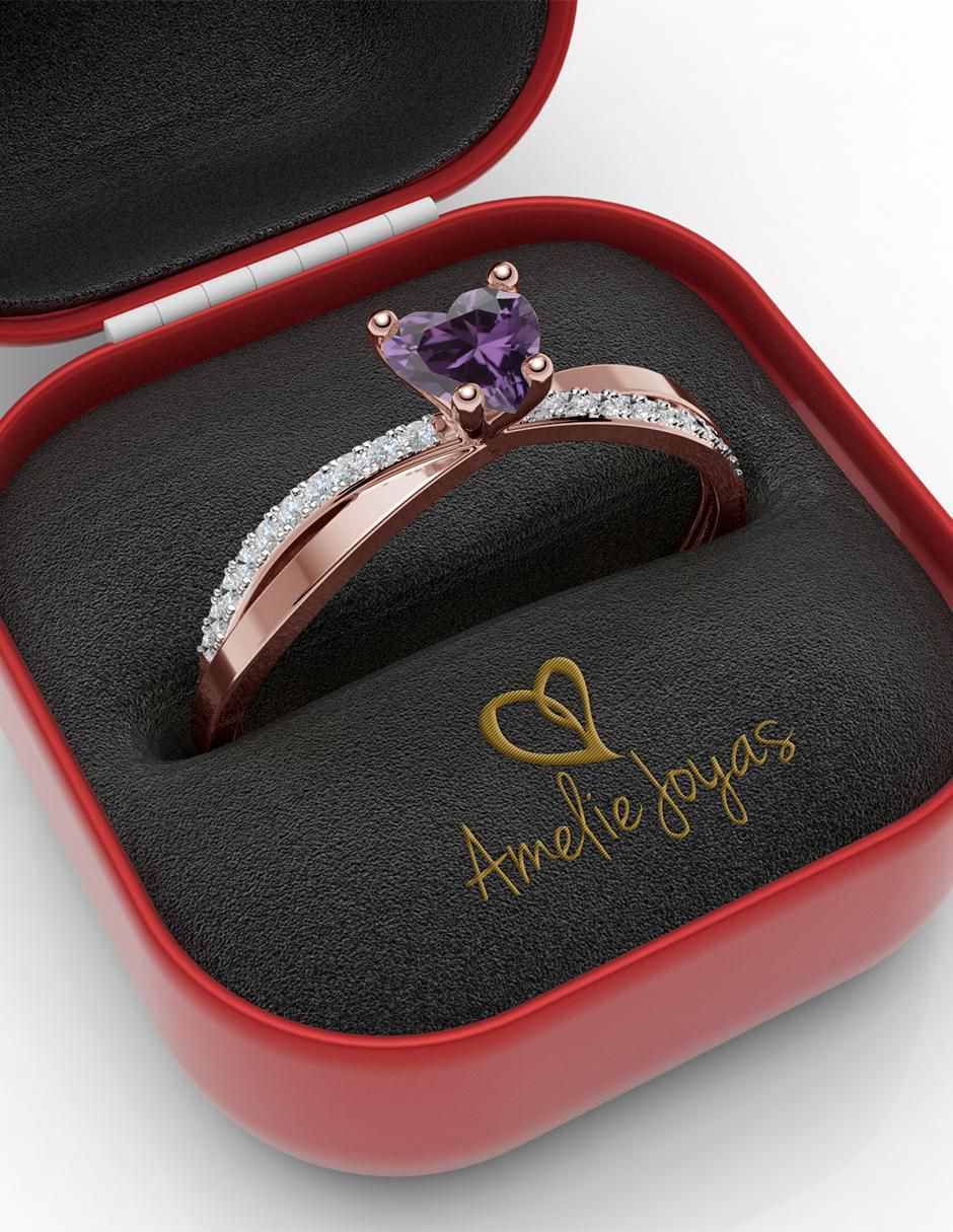 Anillo de compromiso de oro 14 k 4