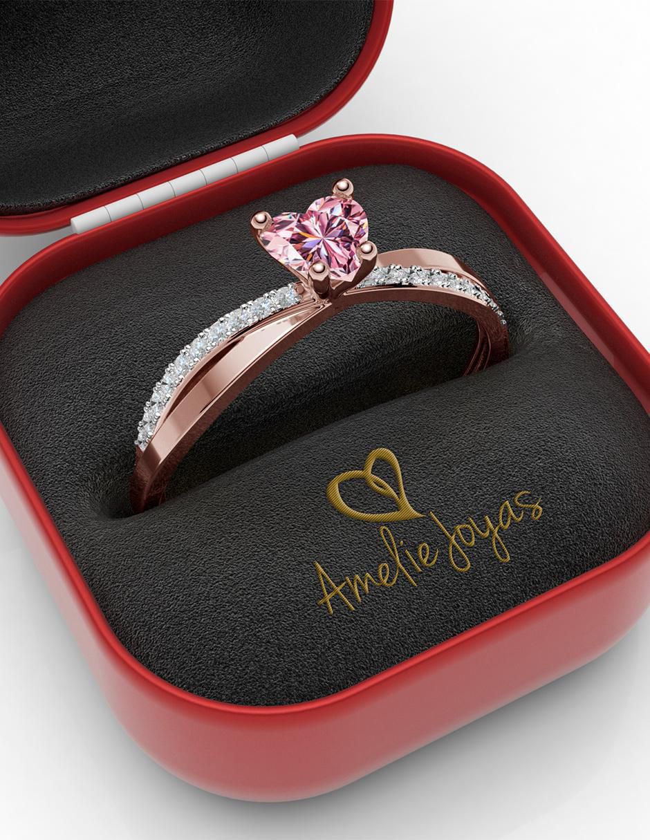 Anillo de compromiso de oro 14 k 4