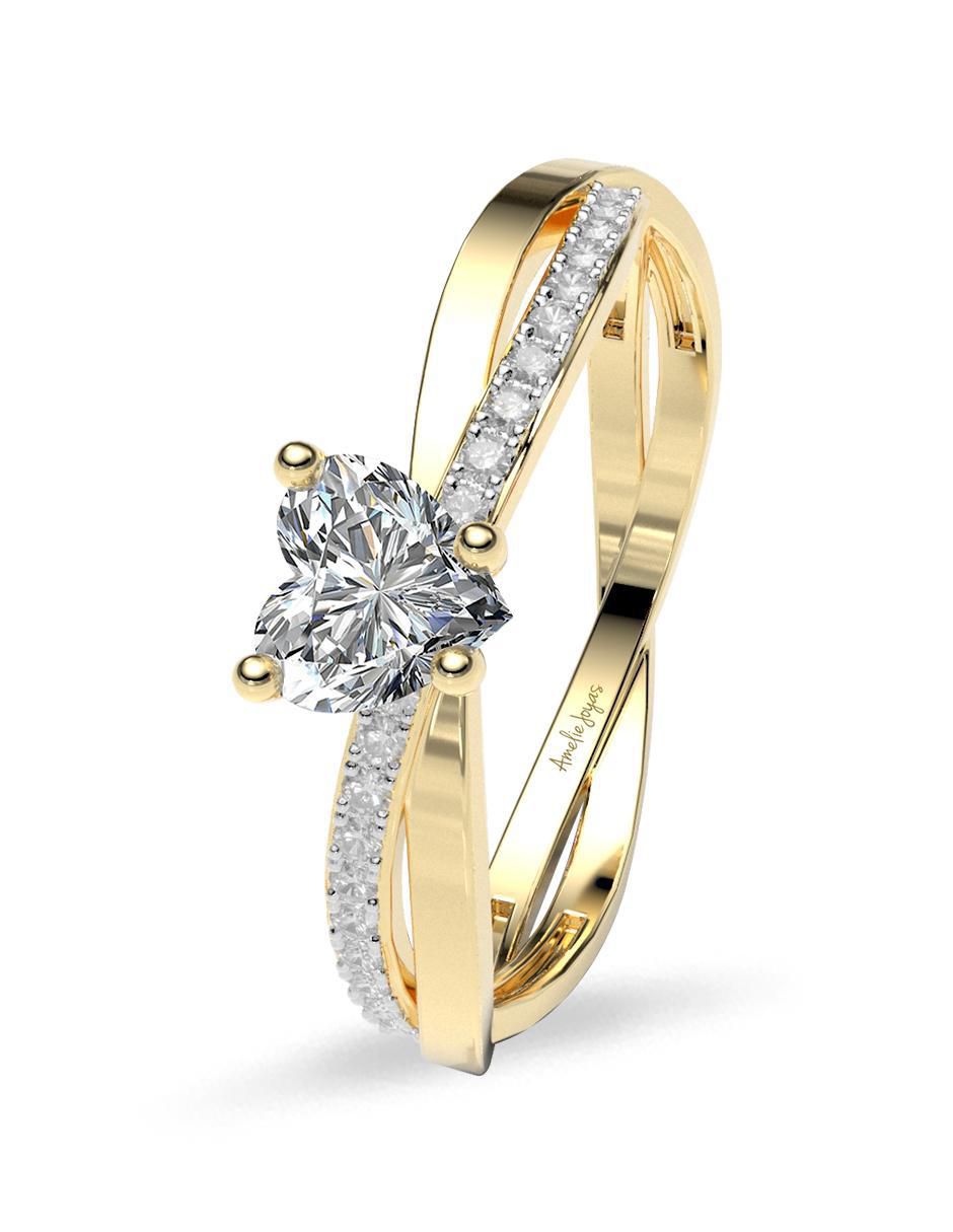 Anillo de compromiso "de" oro 14 k amelie joyas zirconia