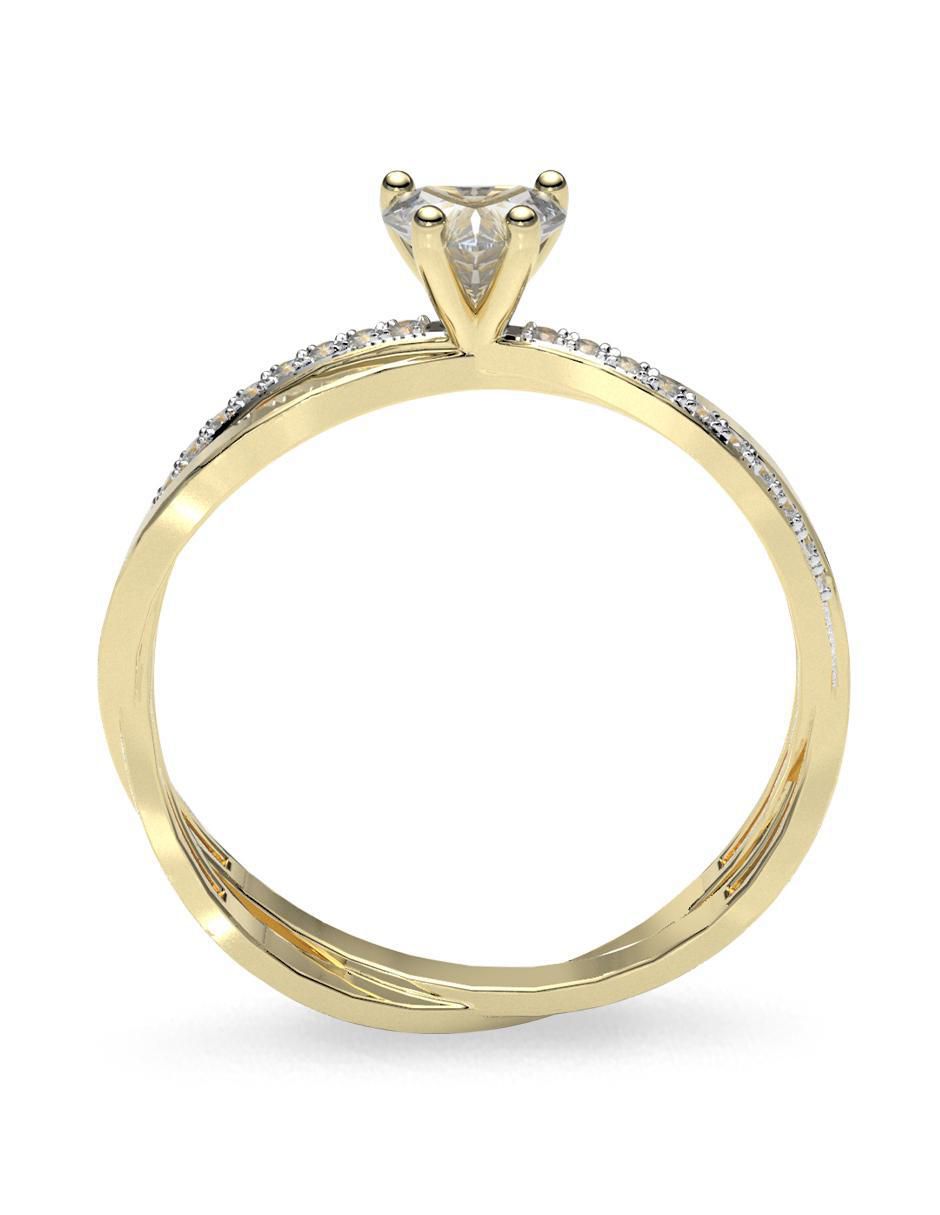 Anillo de compromiso "de" oro 14 k amelie joyas zirconia