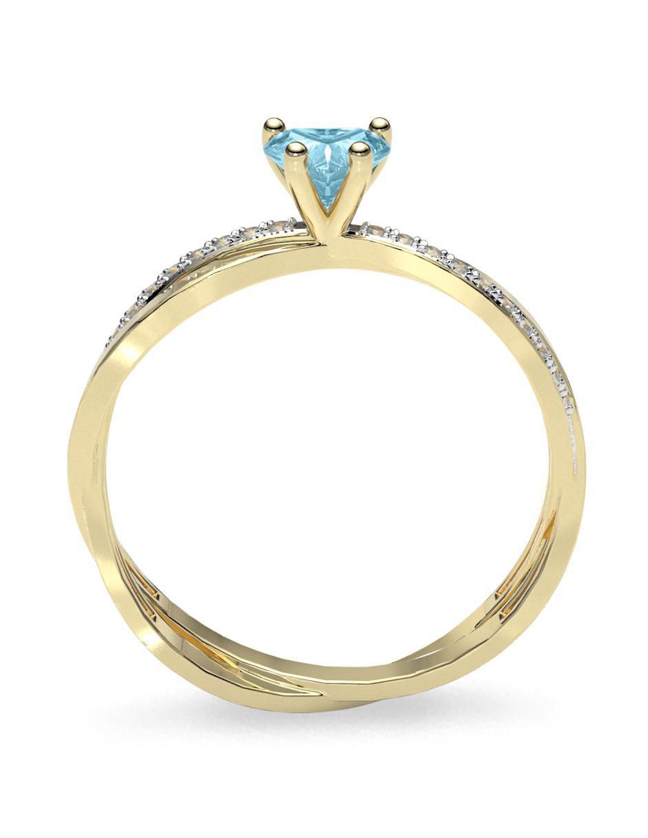 Anillo de compromiso "de" oro 14 k amelie joyas zirconia