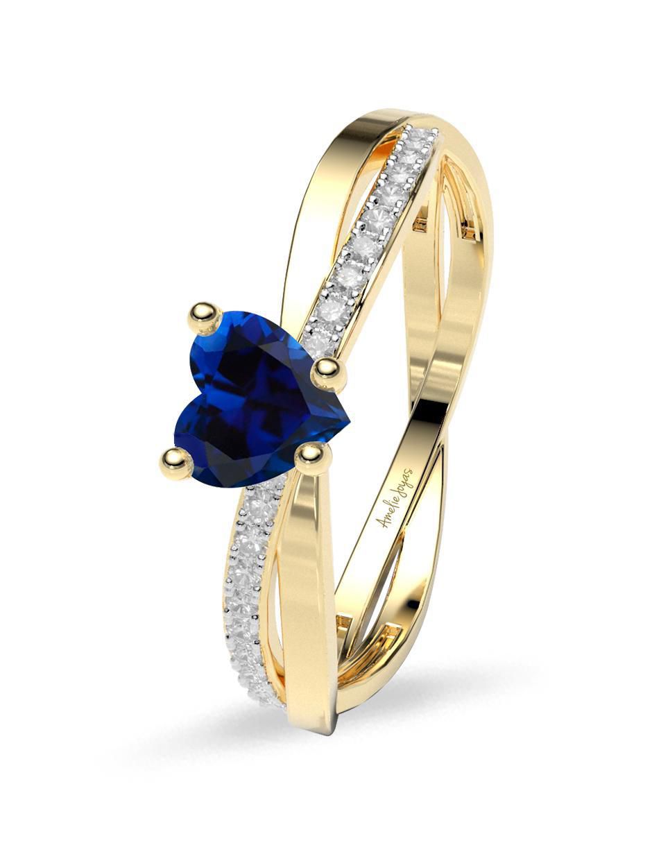 Anillo de compromiso "de" oro 14 k amelie joyas zirconia