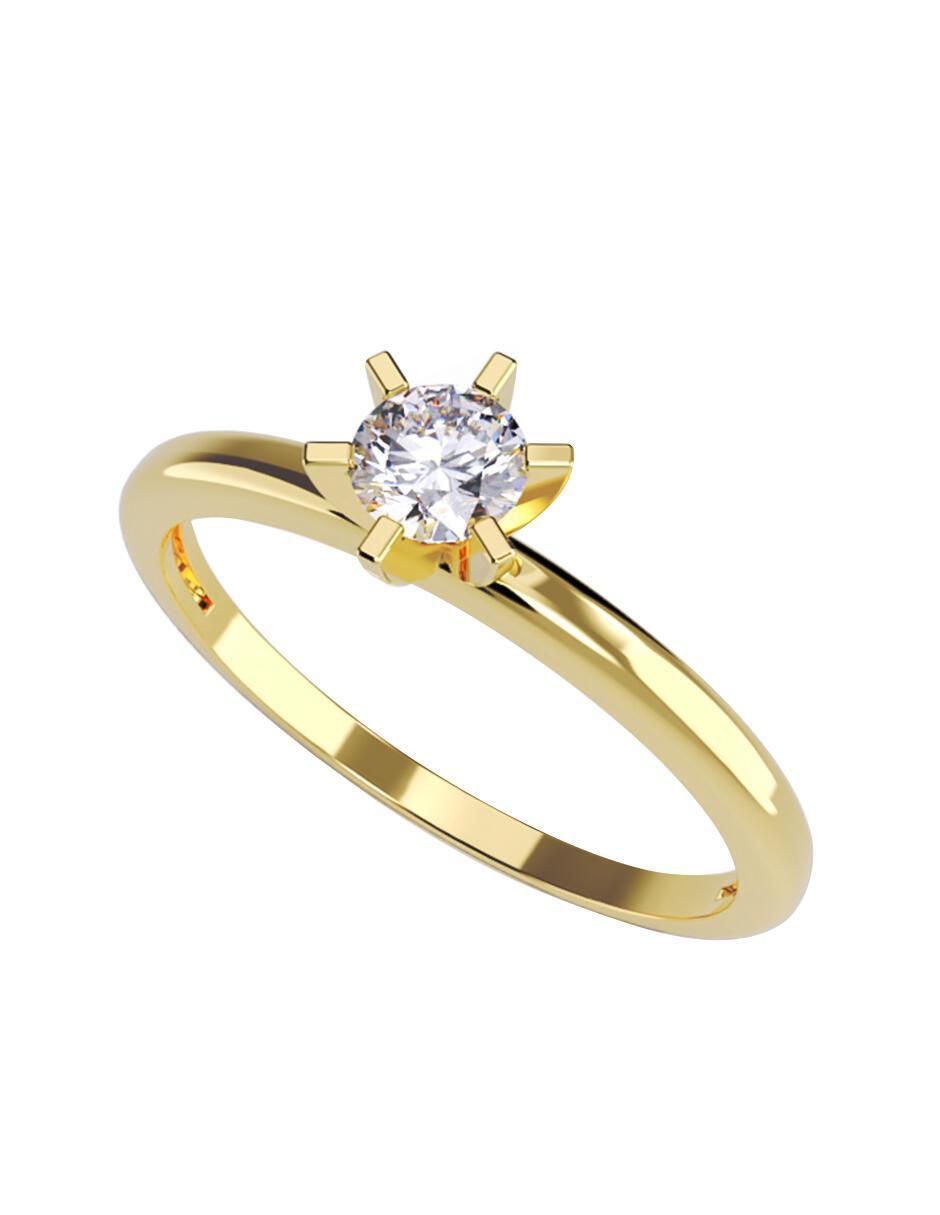 Anillo de compromiso de oro 10 k zirconia cúbica 1