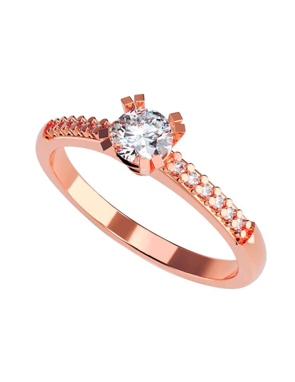Anillo de compromiso de oro 10 k zirconia cúbica 1