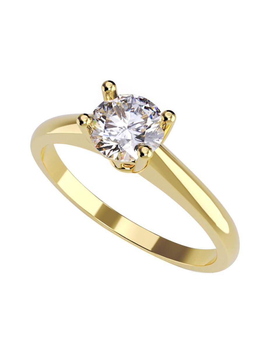 Anillo de compromiso de oro 10 k zirconia cúbica 1
