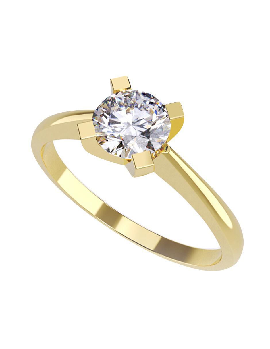 Anillo de compromiso de oro 10 k zirconia cúbica 1