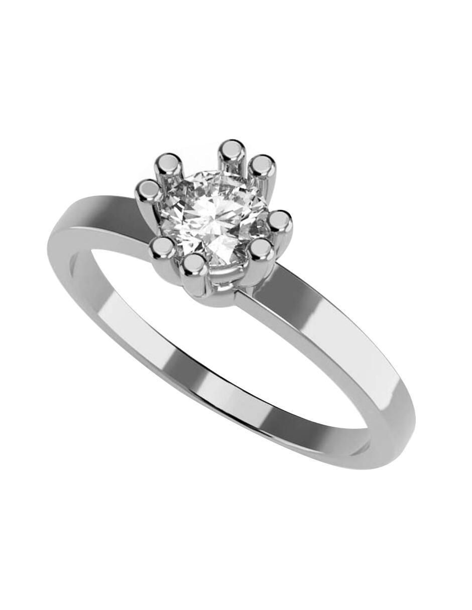 Anillo de compromiso de oro 10 k zirconia cúbica 1