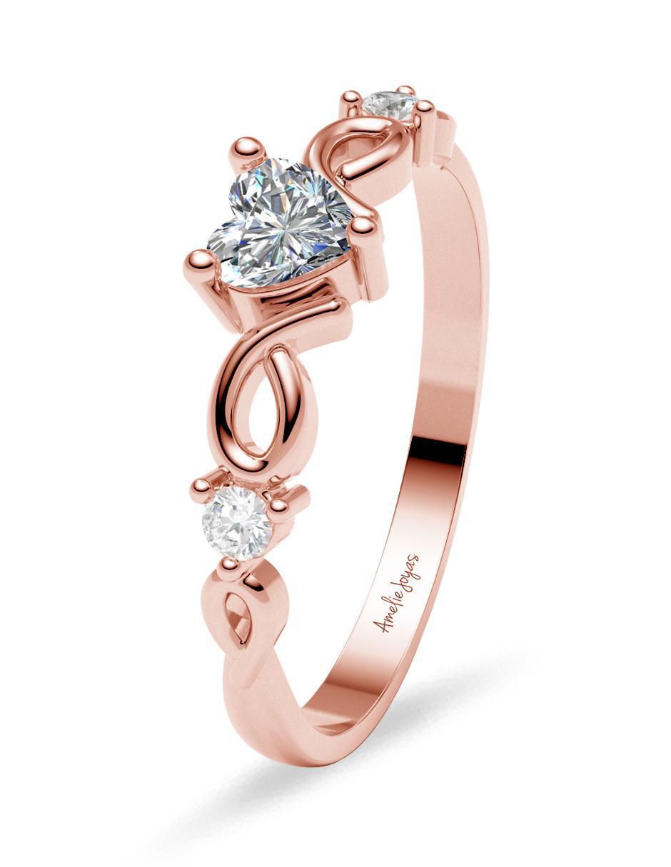 Anillo de compromiso de oro 14 k 2