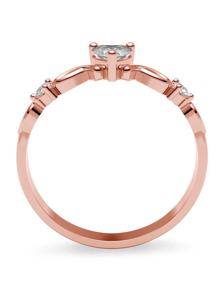Anillo de compromiso de oro 14 k 3