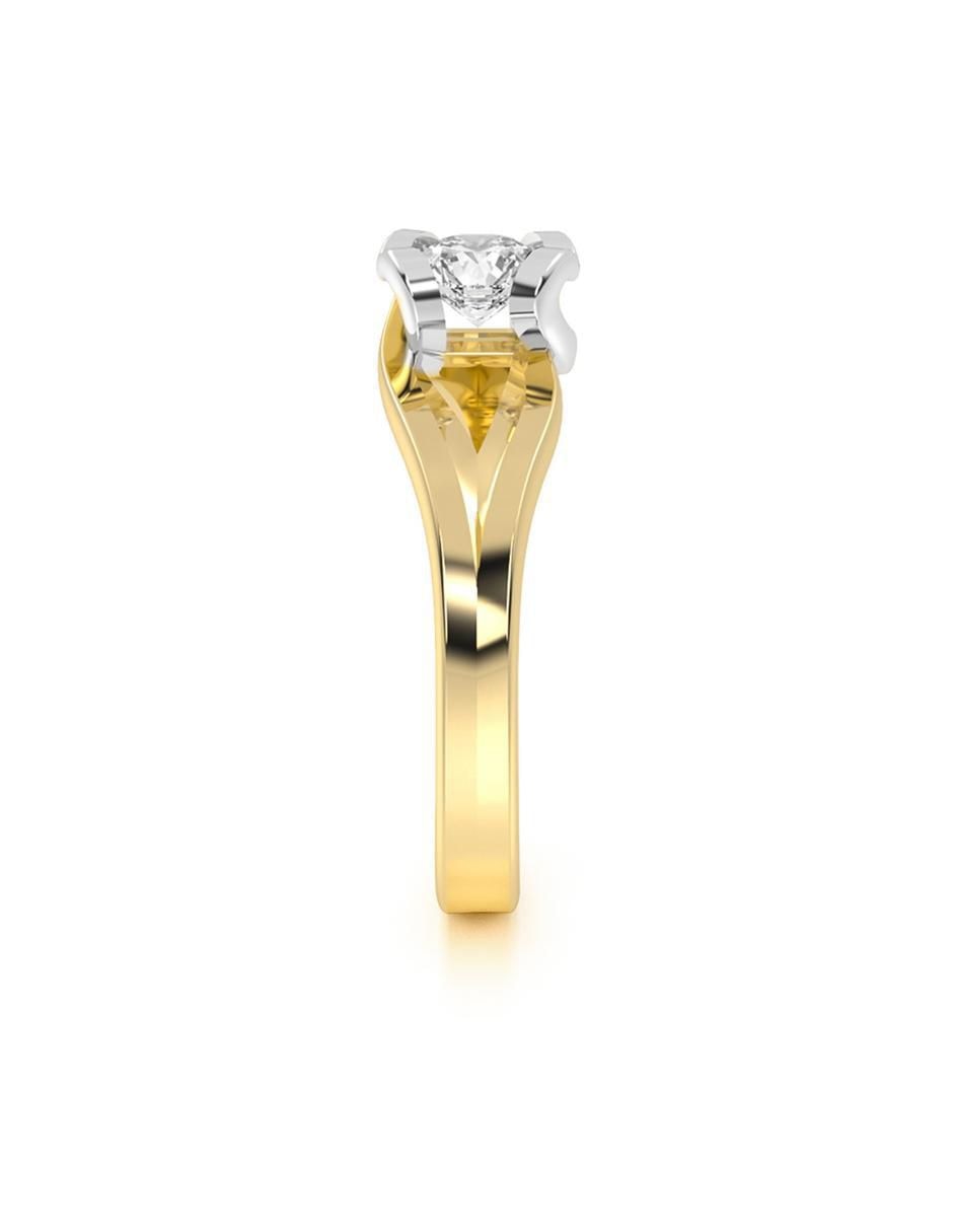 Anillo de compromiso "de" oro 14 k abba joyas sin familia zirconia