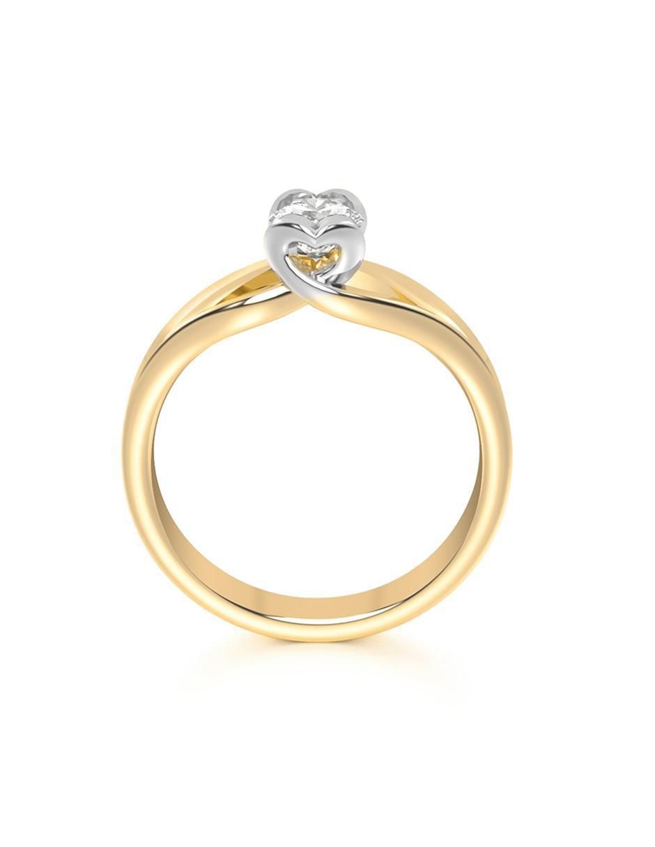 Anillo de compromiso "de" oro 14 k abba joyas sin familia zirconia