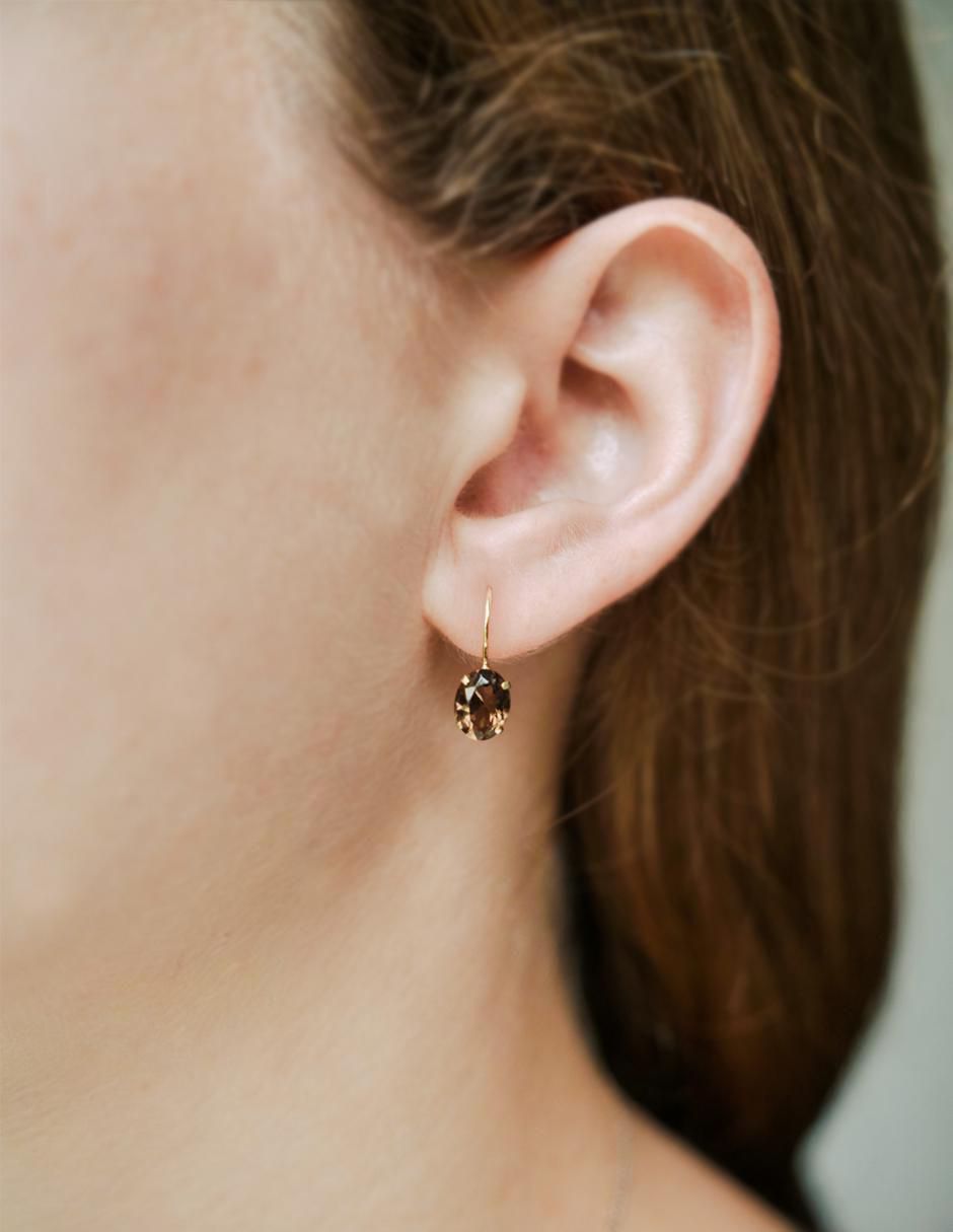 Aretes de óvalo de oro topacio 3