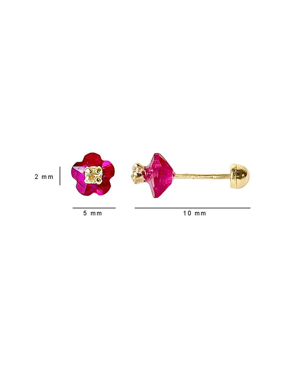 Broqueles de flor de oro zirconia 5