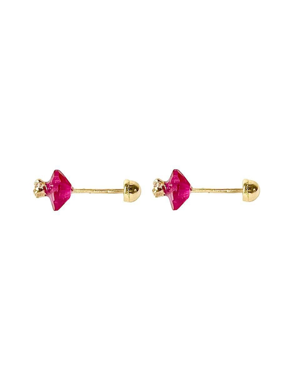 Broqueles de flor de oro zirconia 3