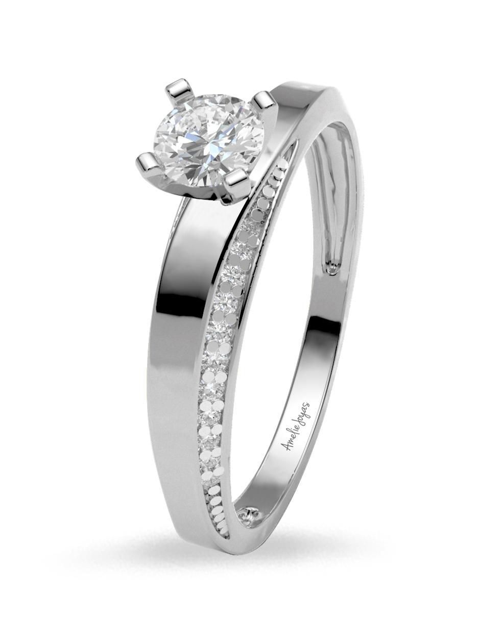 Anillo de compromiso "de" oro 14 k amelie joyas zirconia