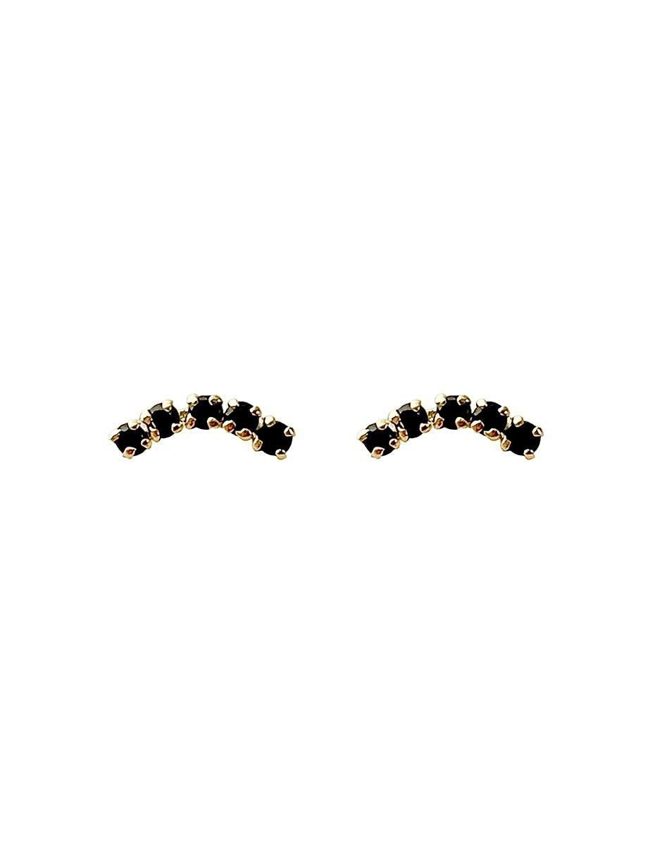 Broqueles de oro con acabado brillante zirconia
