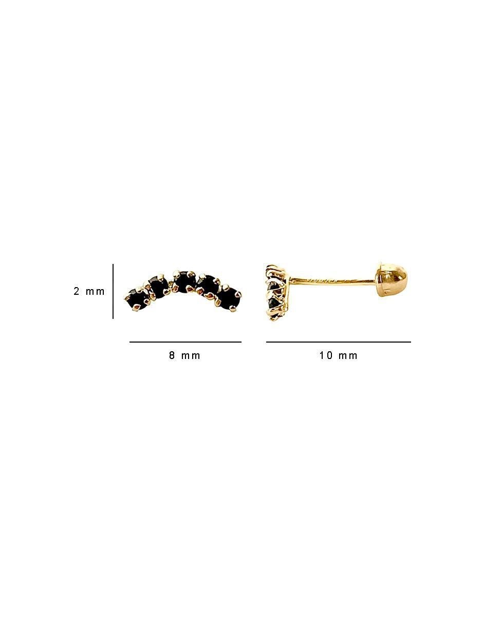 Broqueles de oro con acabado brillante zirconia 5