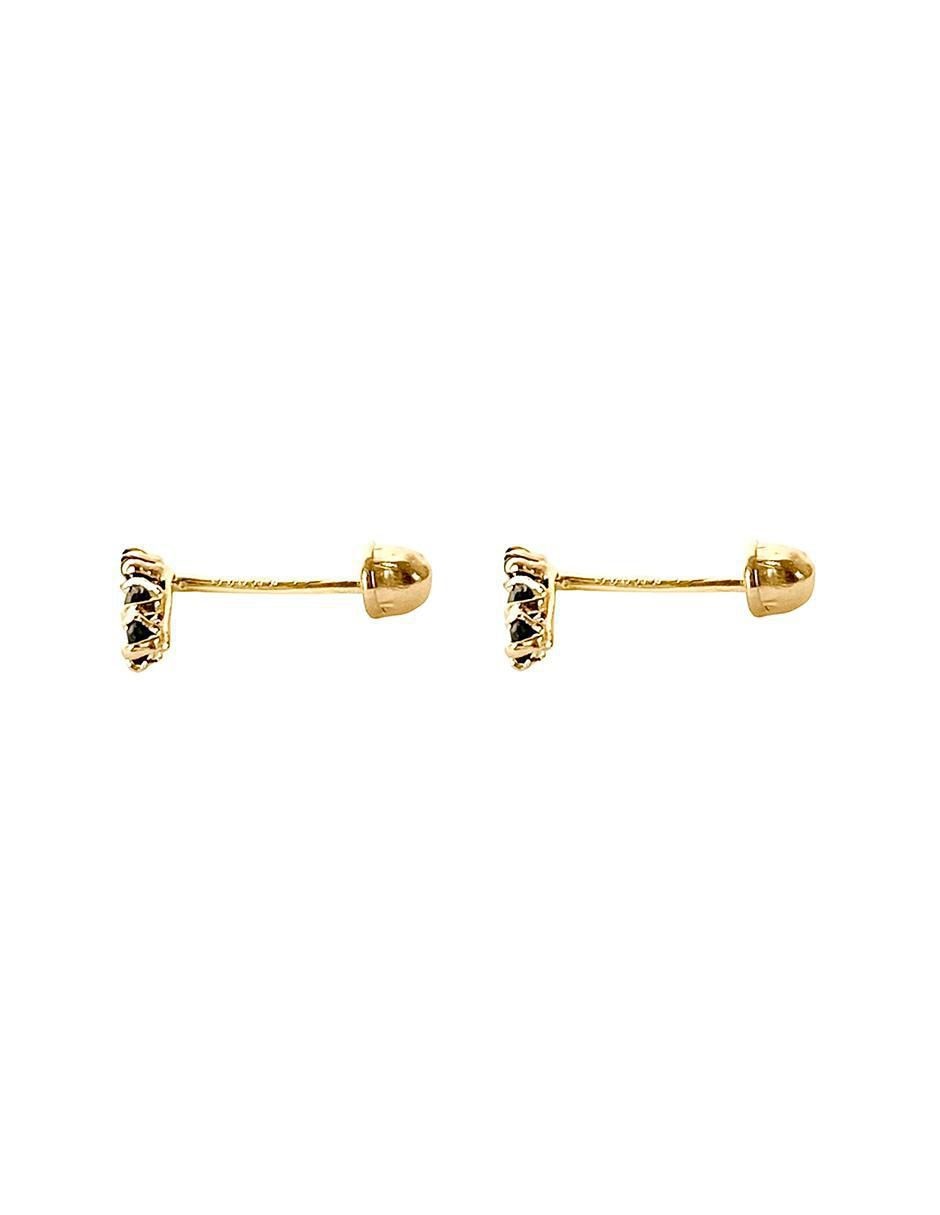 Broqueles de oro con acabado brillante zirconia 3
