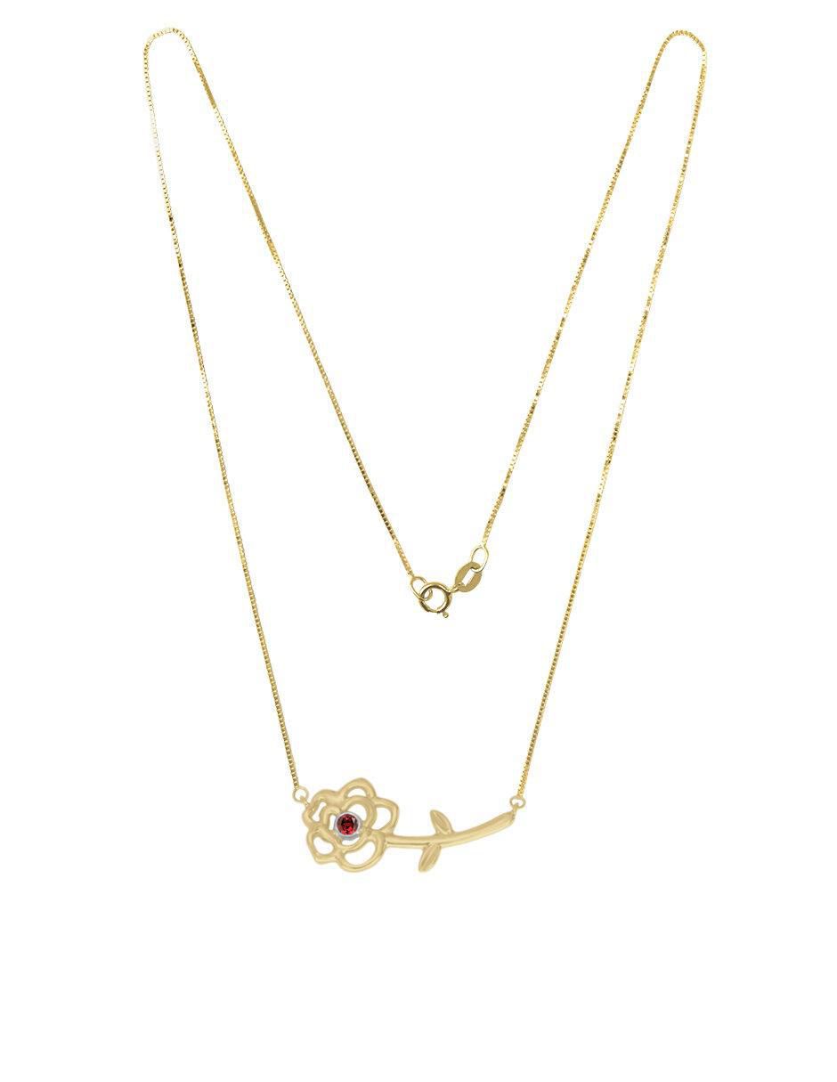 Colgante Y Dije de flor rosa de oro amarillo 14 K