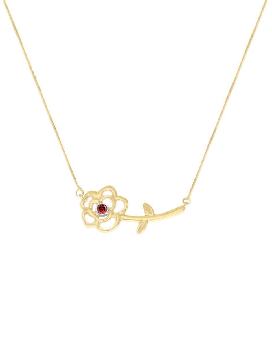 Colgante Y Dije de flor rosa de oro amarillo 14 K 3