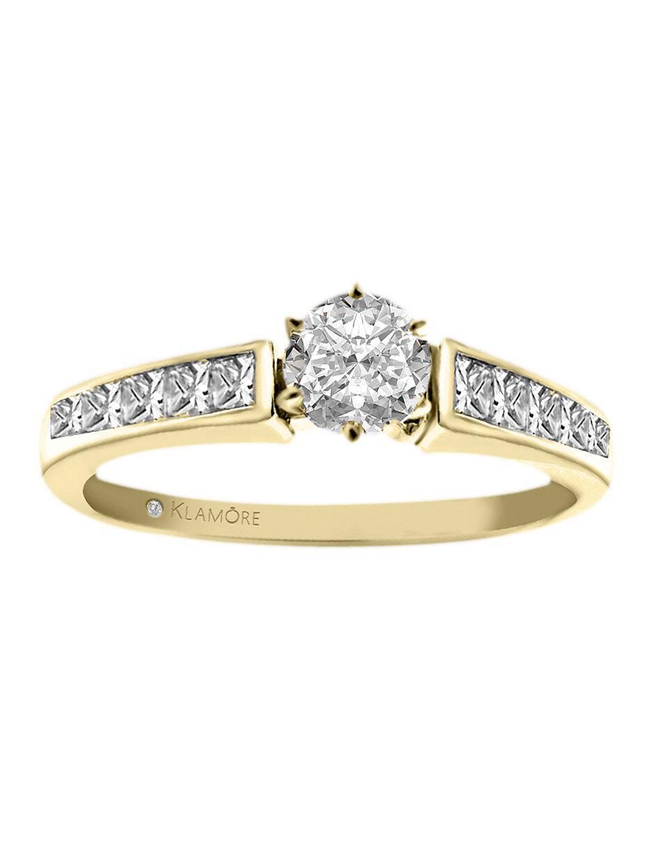 Solitario de oro 14 k Nicole diamante