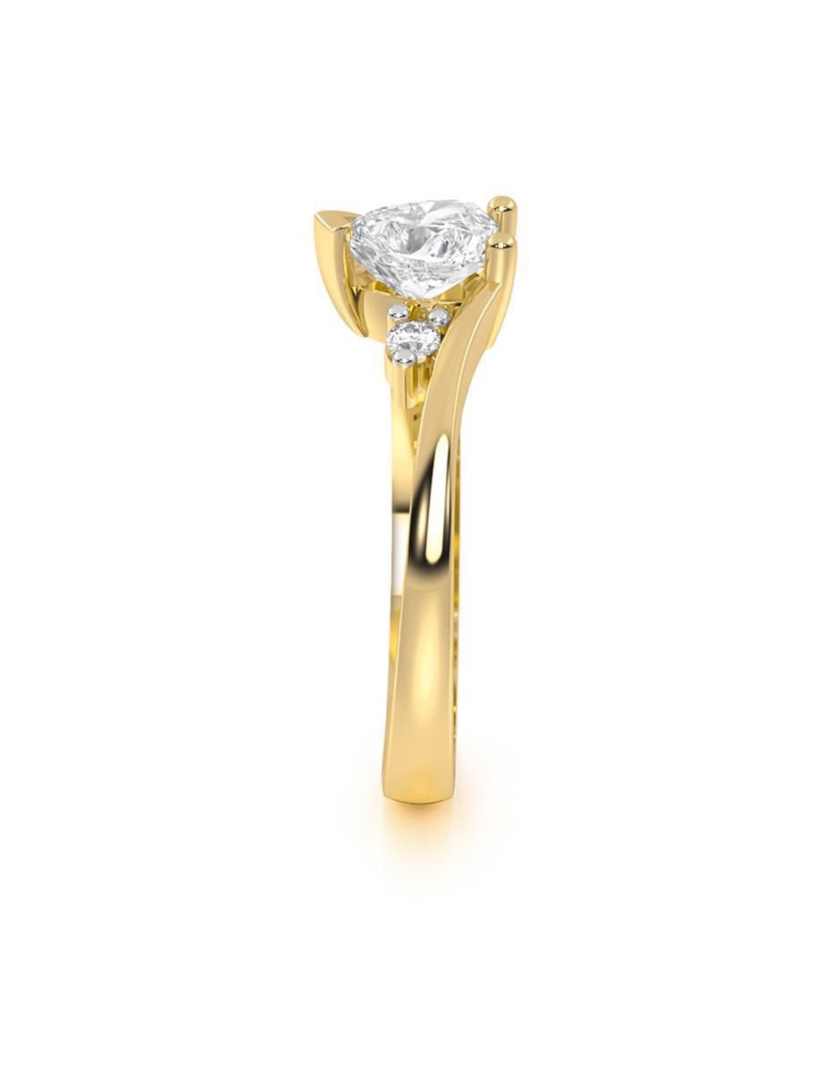 Anillo de compromiso "de" oro 14 k abba joyas sin familia zirconia