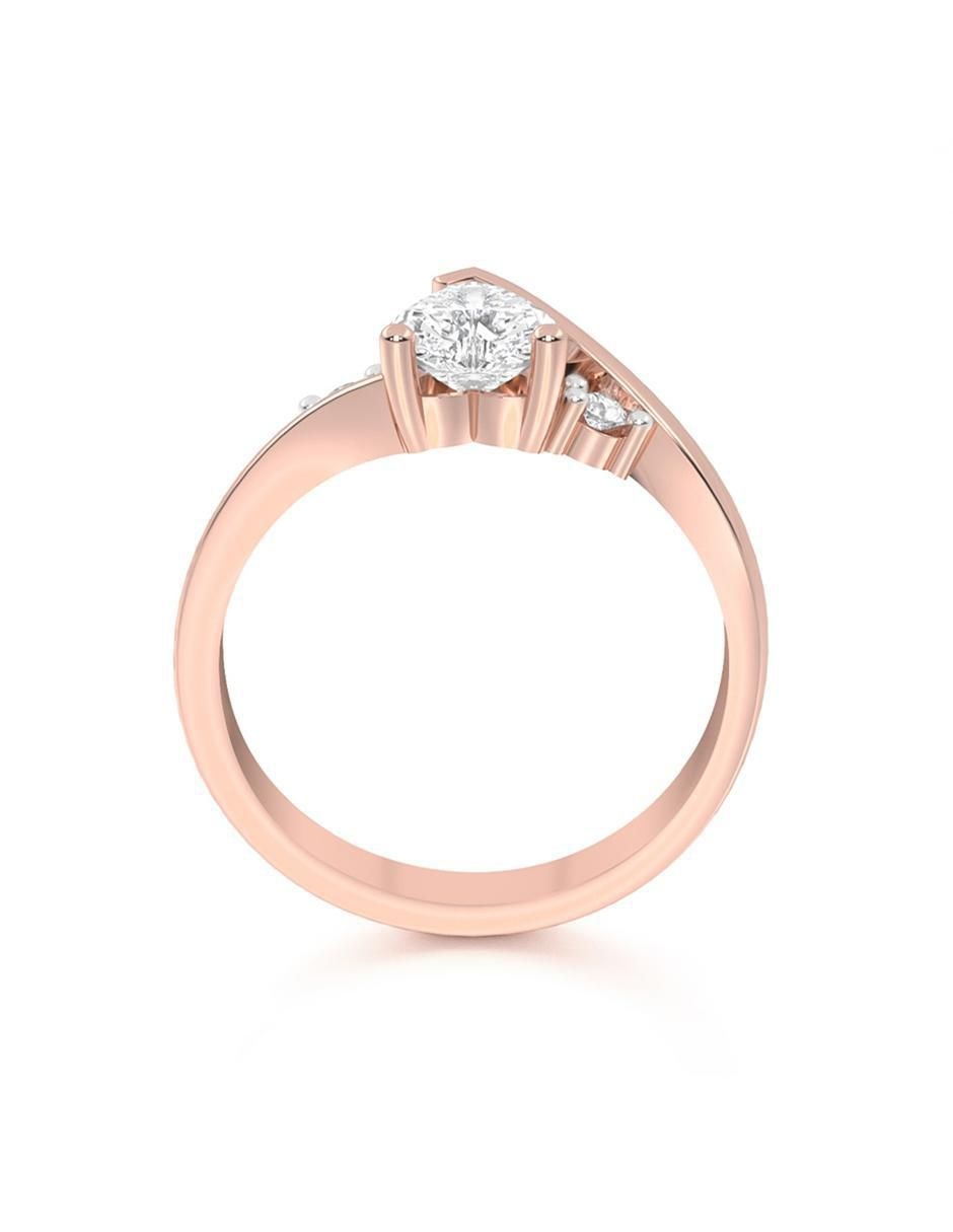 Anillo de compromiso de oro 14 k 3