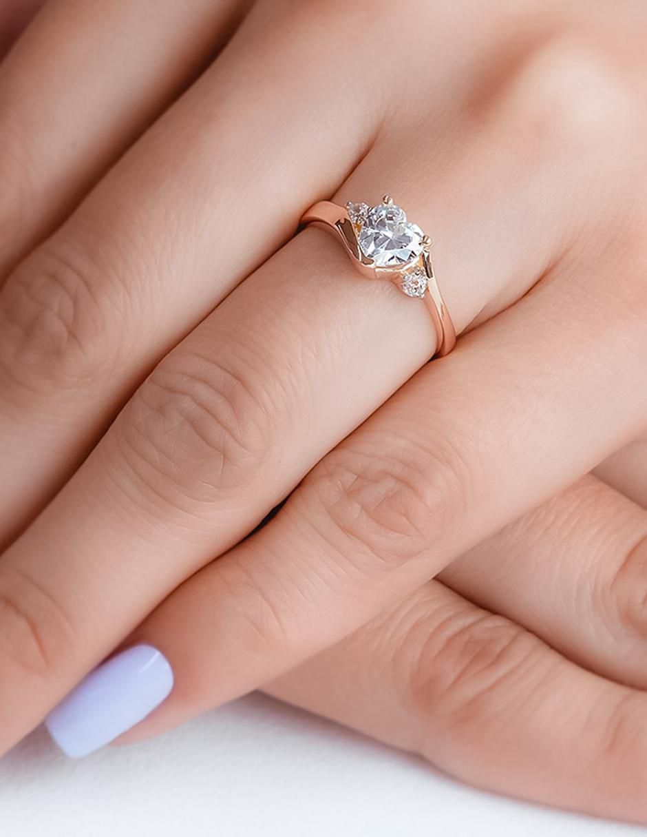 Anillo de compromiso de oro 14 k 4