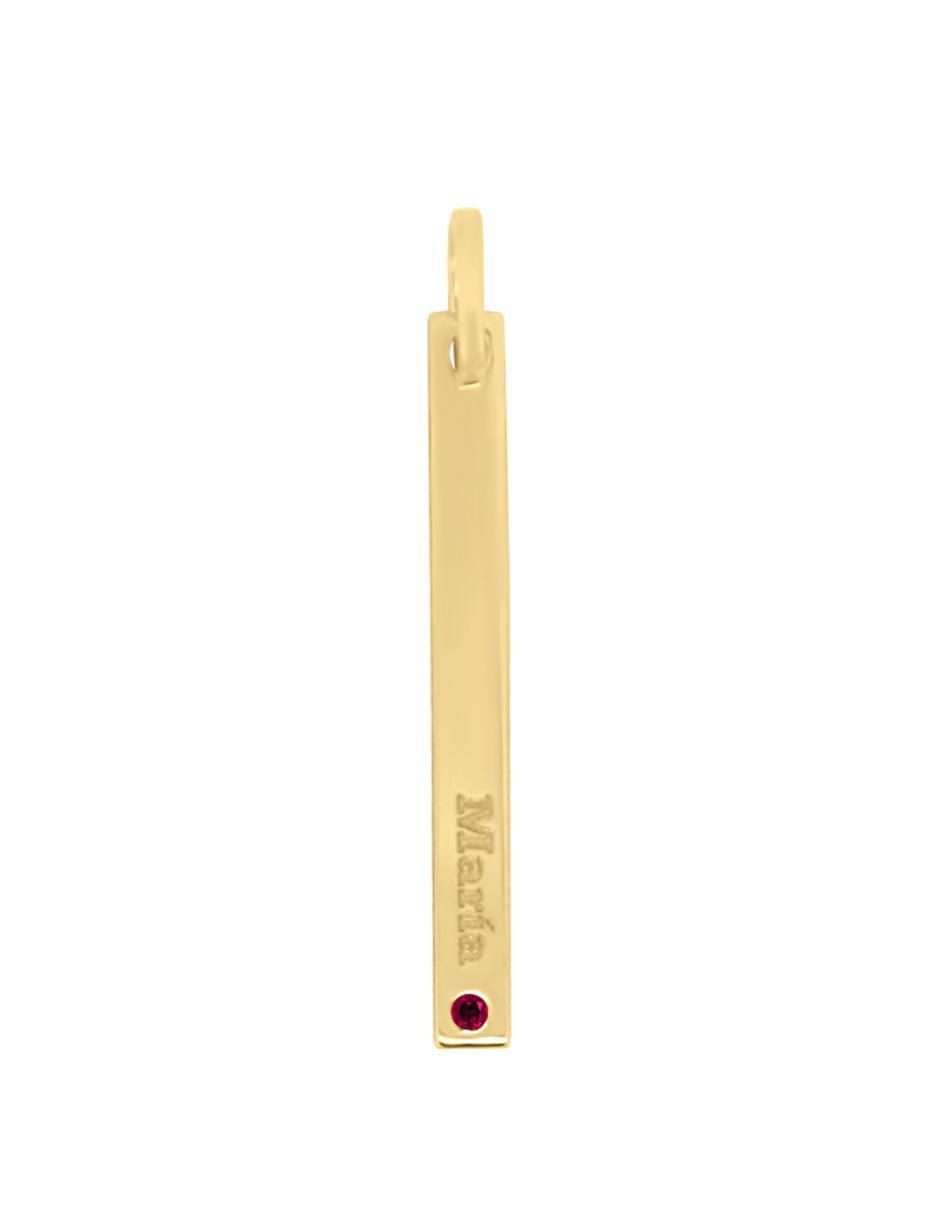 Dije rectangular Nomine de oro amarillo 14 K 2