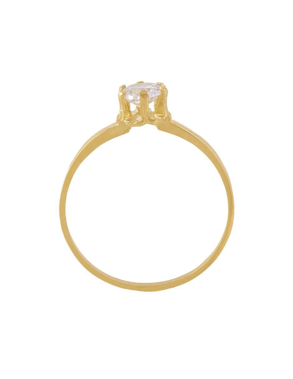 Anillo con gema 10 k de oro zirconia pulido 2