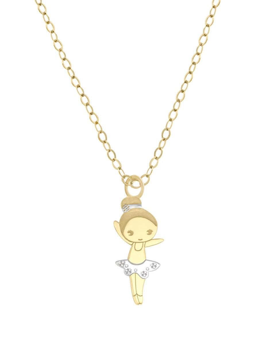 Colgante Y Dije de bailarina lia de oro amarillo 14 K