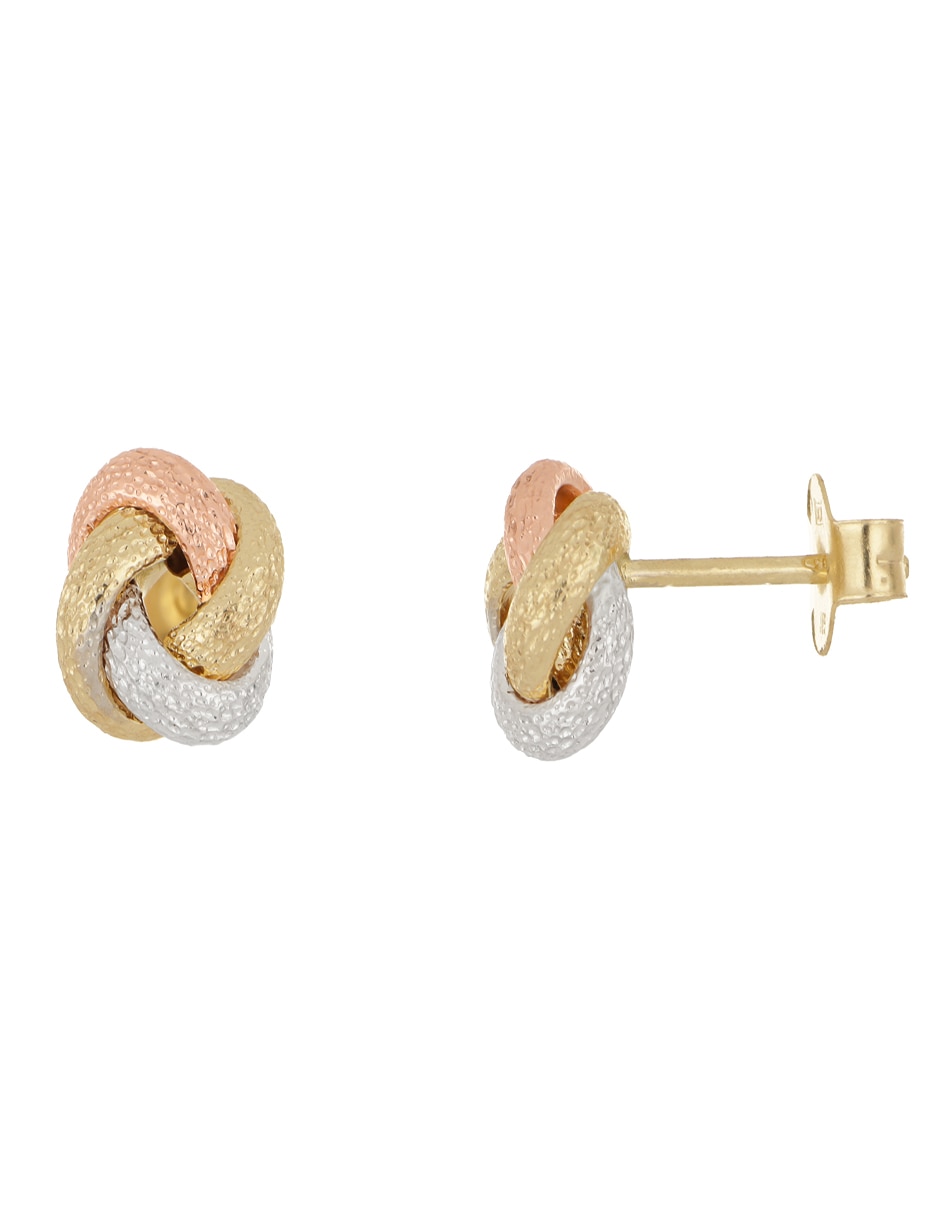 Broqueles de nudo de oro florentino Broqueles de nudo de oro florentino