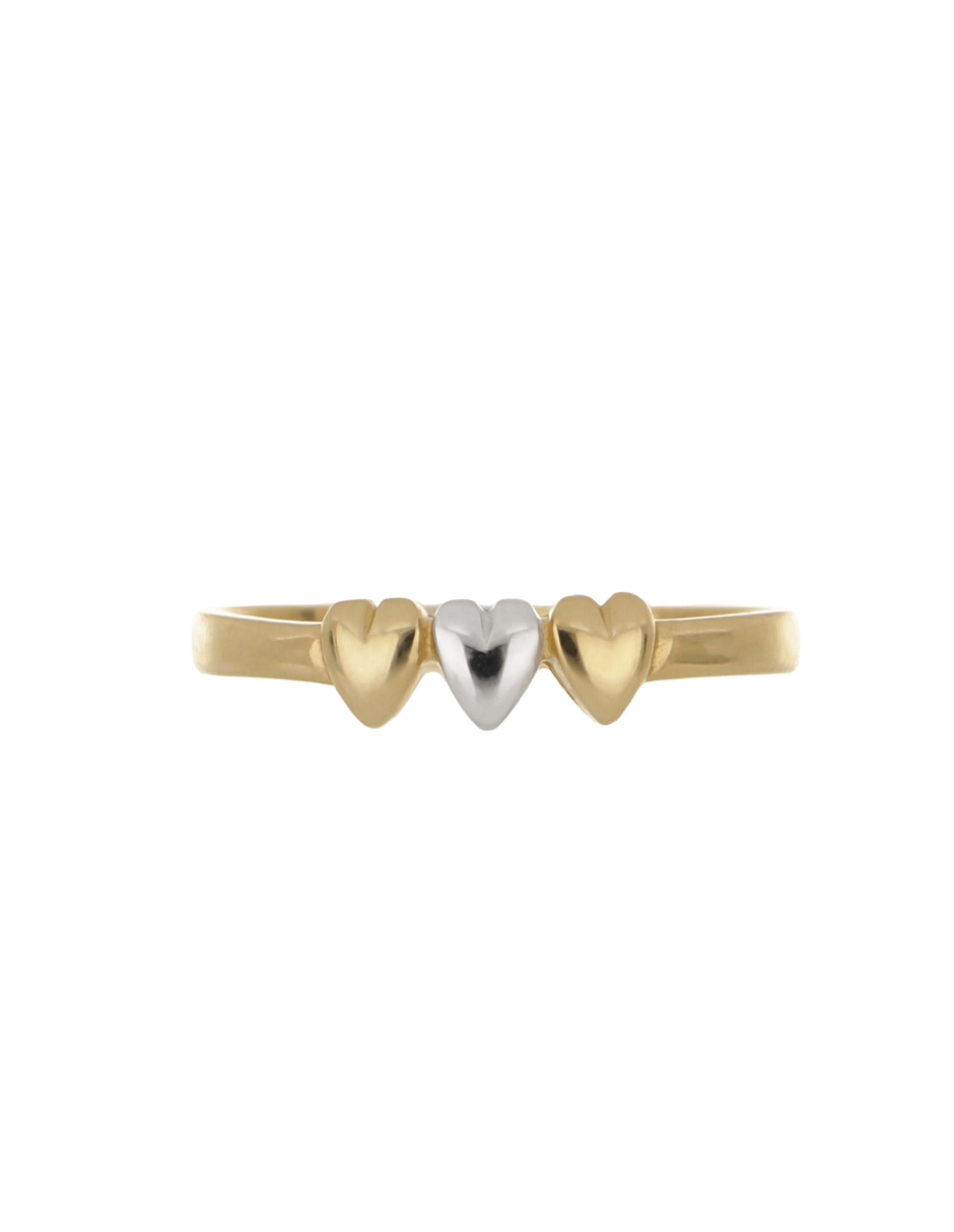 Anillo de corazón 14 k de oro amarillo brillante 3