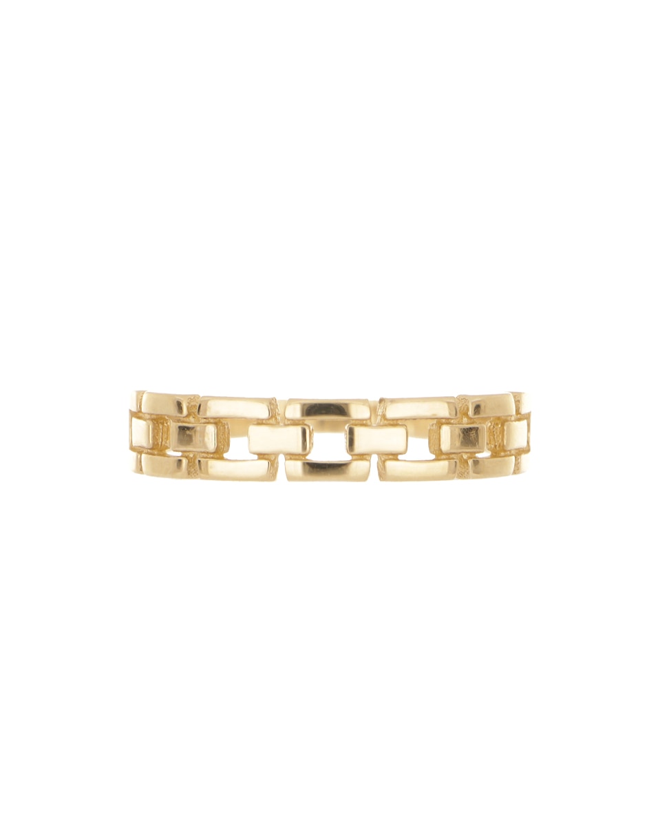 Anillo de eslabones 14 k de oro brillante 2