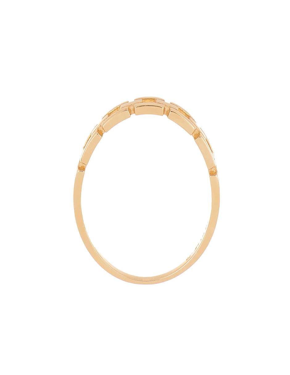 Anillo de eslabones 14 k de oro brillante 3