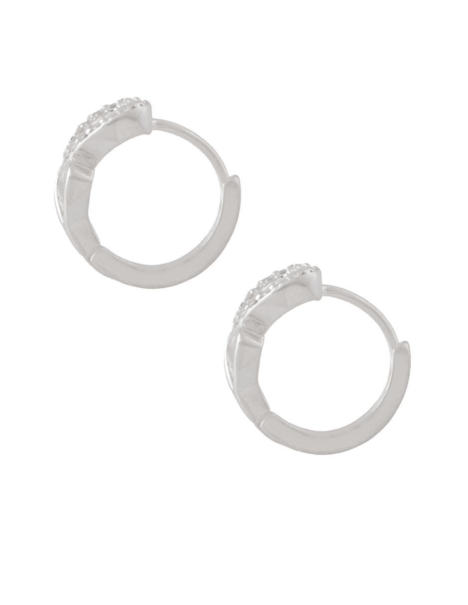 Aretes de corazón de plata P 925 con acabado brillante zirconia 3