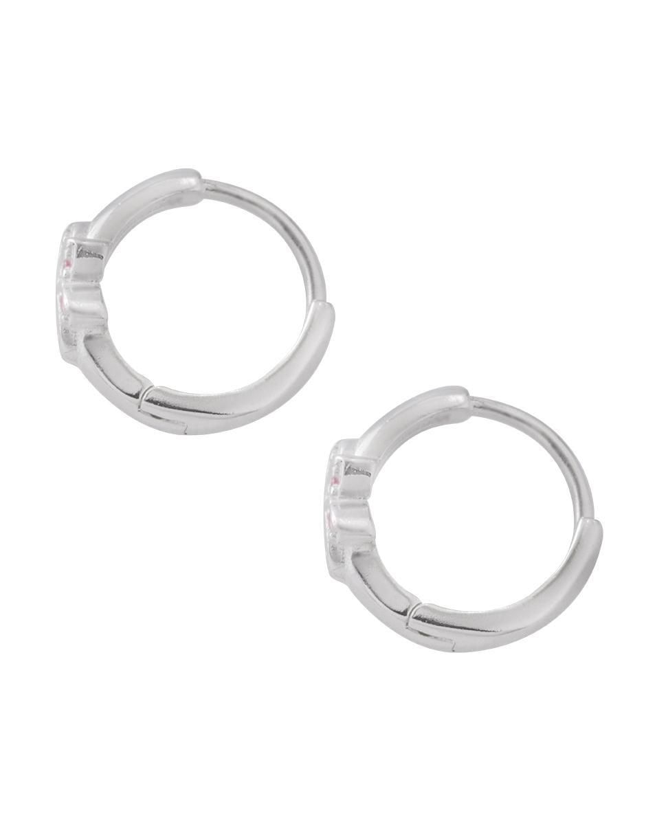 Aretes de flor de plata P 925 con acabado brillante zirconia 3