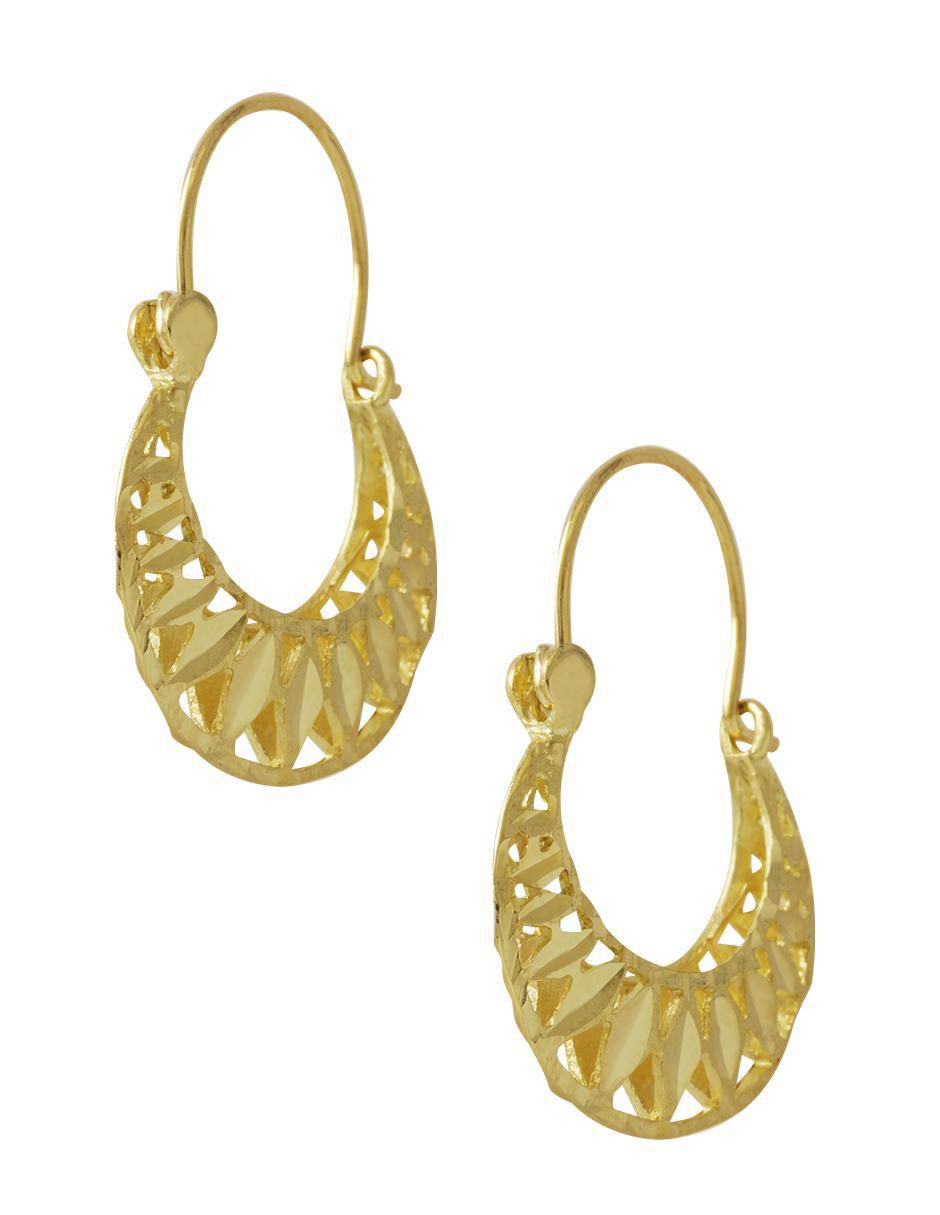 Arracadas de oro con acabado diamantado 2