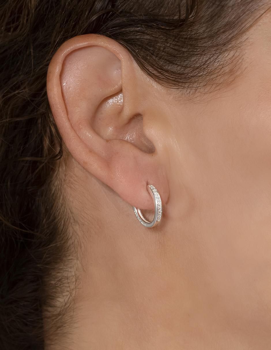 Aretes de plata P 925 con acabado brillante zirconia 4