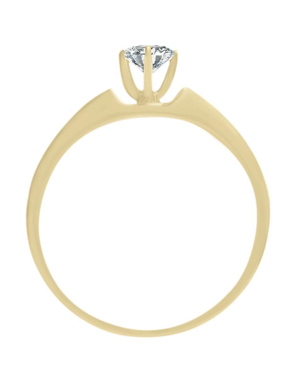 Solitario "de" oro 14 k klamore diamante
