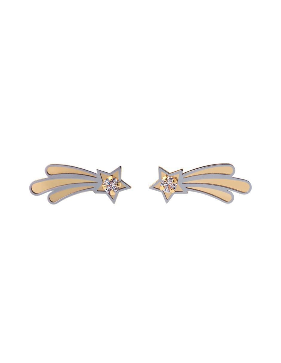 Broqueles circulares Exclusiva de oro amarillo con acabado espejo zirconia Broqueles circulares Exclusiva de oro amarillo con acabado espejo zirconia