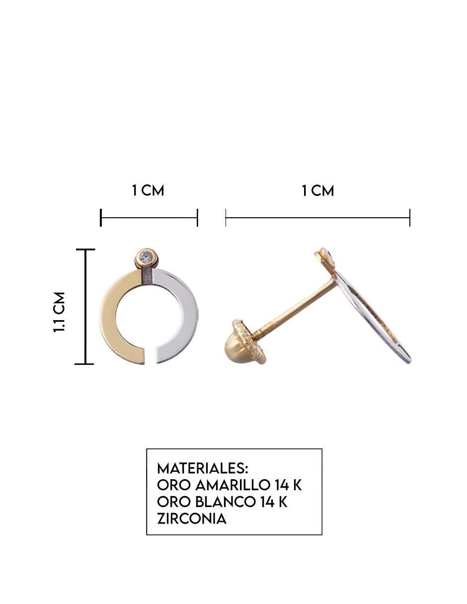 Broqueles de logo Exclusiva de oro amarillo con acabado espejo zirconia 5